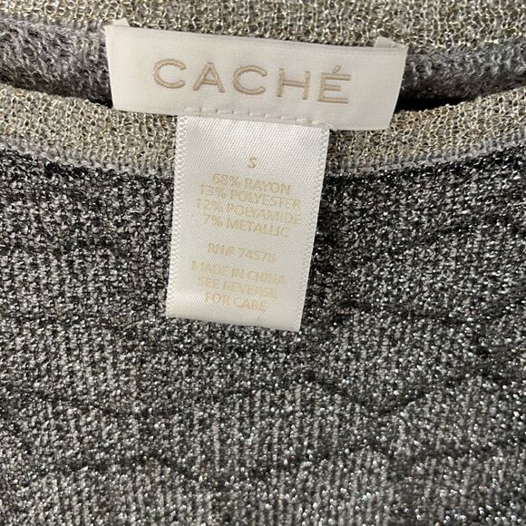 🌟 Caché Tunic Top - Size Small - Gold Metallic Shimmer - Lightweight - Picture 3 of 5